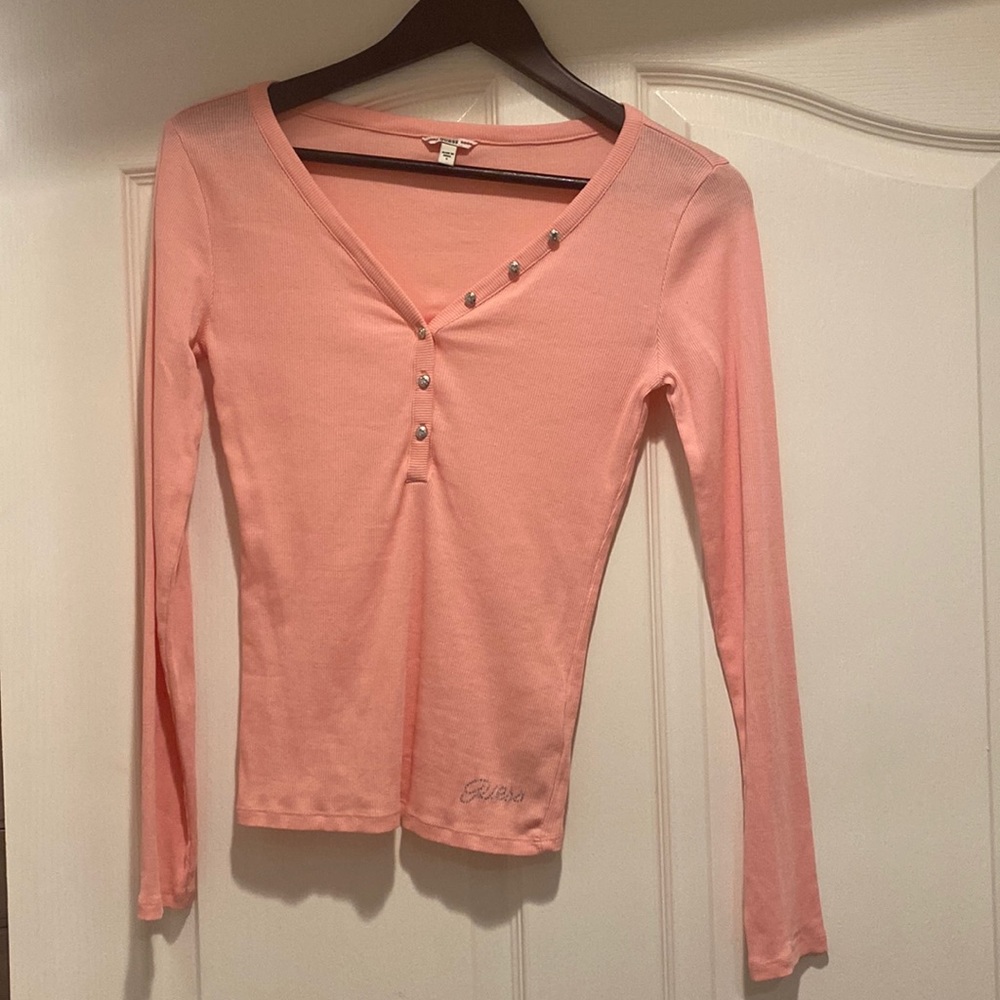 Pink Guess v-neck top